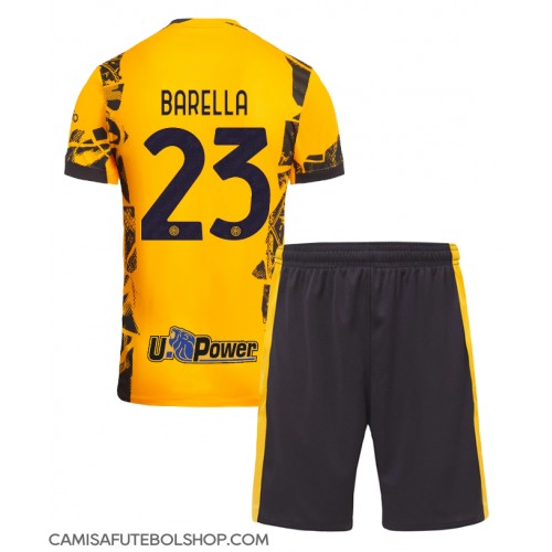 Camisa de time de futebol Inter Milan Nicolo Barella #23 Replicas 3º Equipamento Infantil 2024-25 Manga Curta (+ Calças curtas)